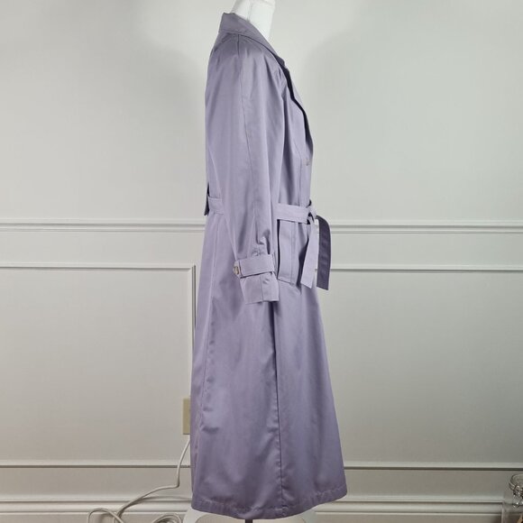 Vintage London Fog Lavender Trench Coat Size 10 - Picture 4 of 10